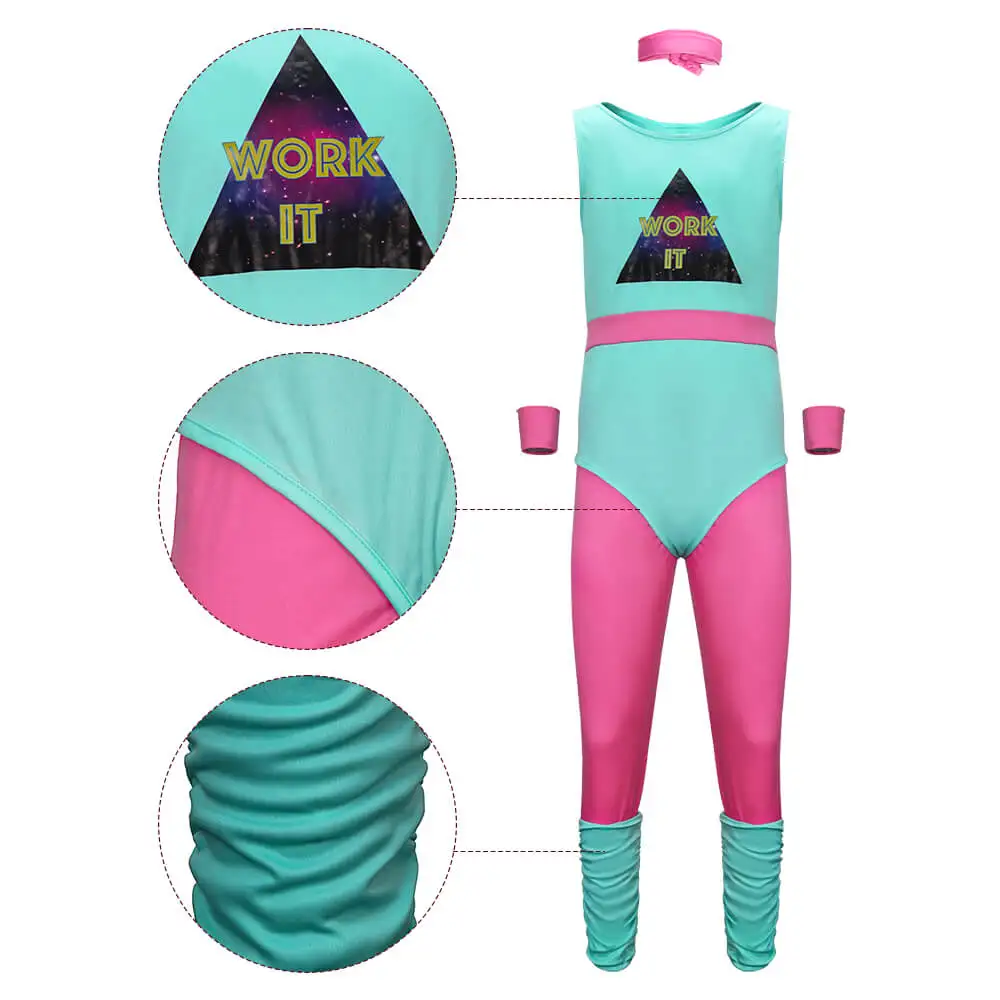 Disfraces de entrenamiento físico de los años 80 para hombres, traje de Cosplay para ejercicio, trajes de fiesta de Halloween, ropa deportiva