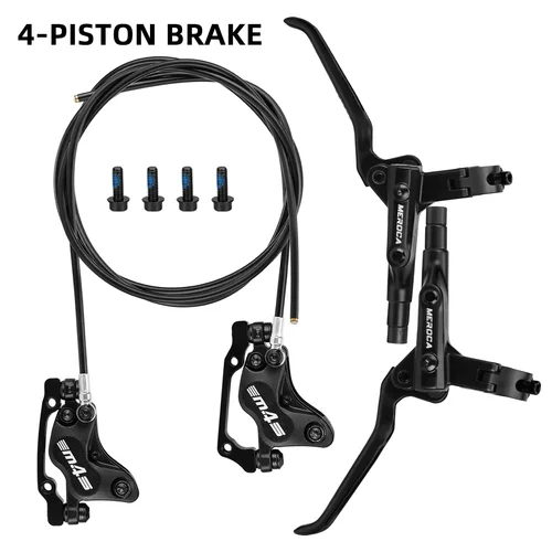 Imagen 2 del producto MEROCA M4S tubo de aceite de freno hidráulico de bicicleta de tipo dividido de 4 pistones delantero 850mm trasero 1600mm de longitud para frenos de bicicleta de montaña