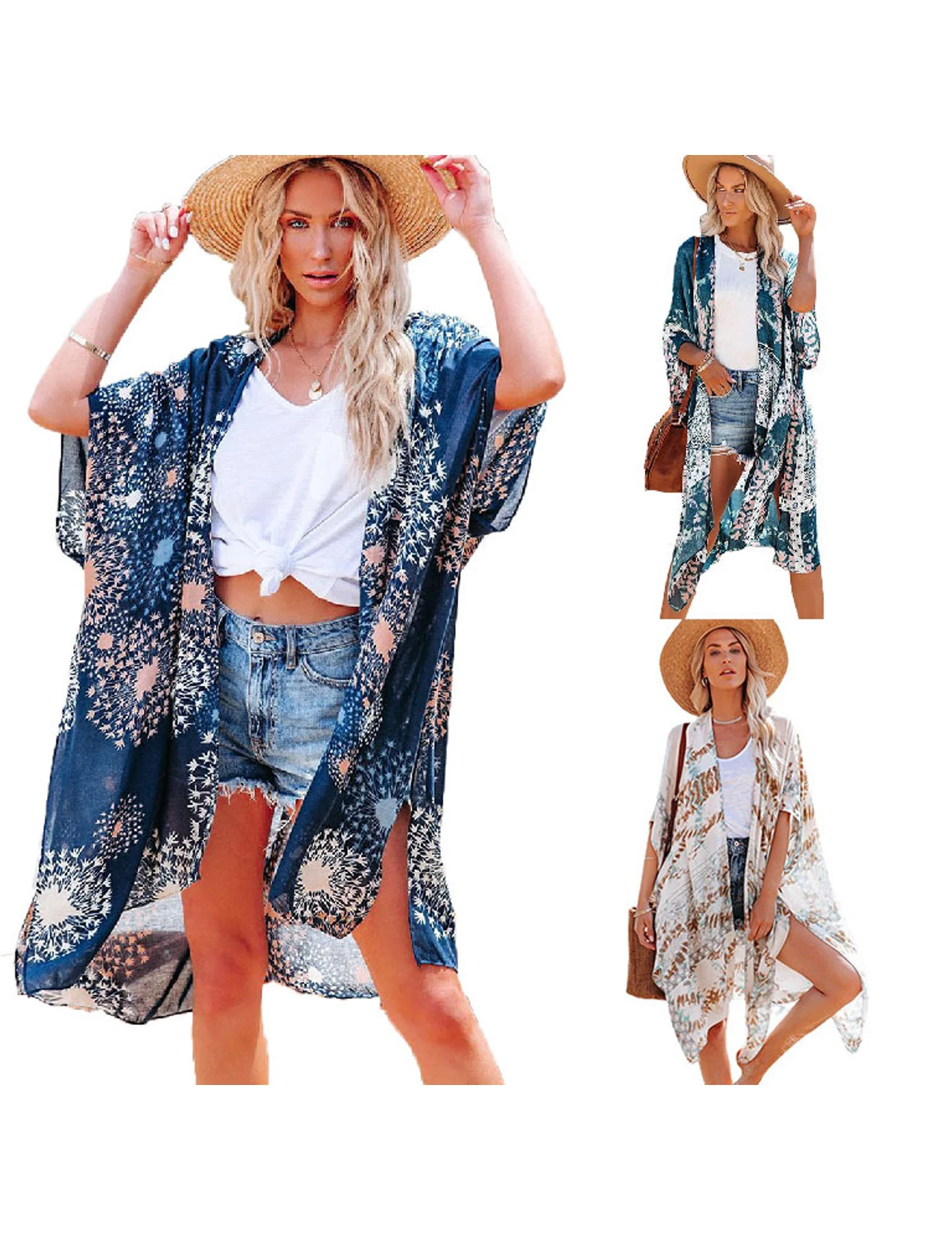 

Dw 2025 Summer Printed Blouse Female European And American Leisure Medium And Long Loose Tulle Sun Protection Clothing Jacket