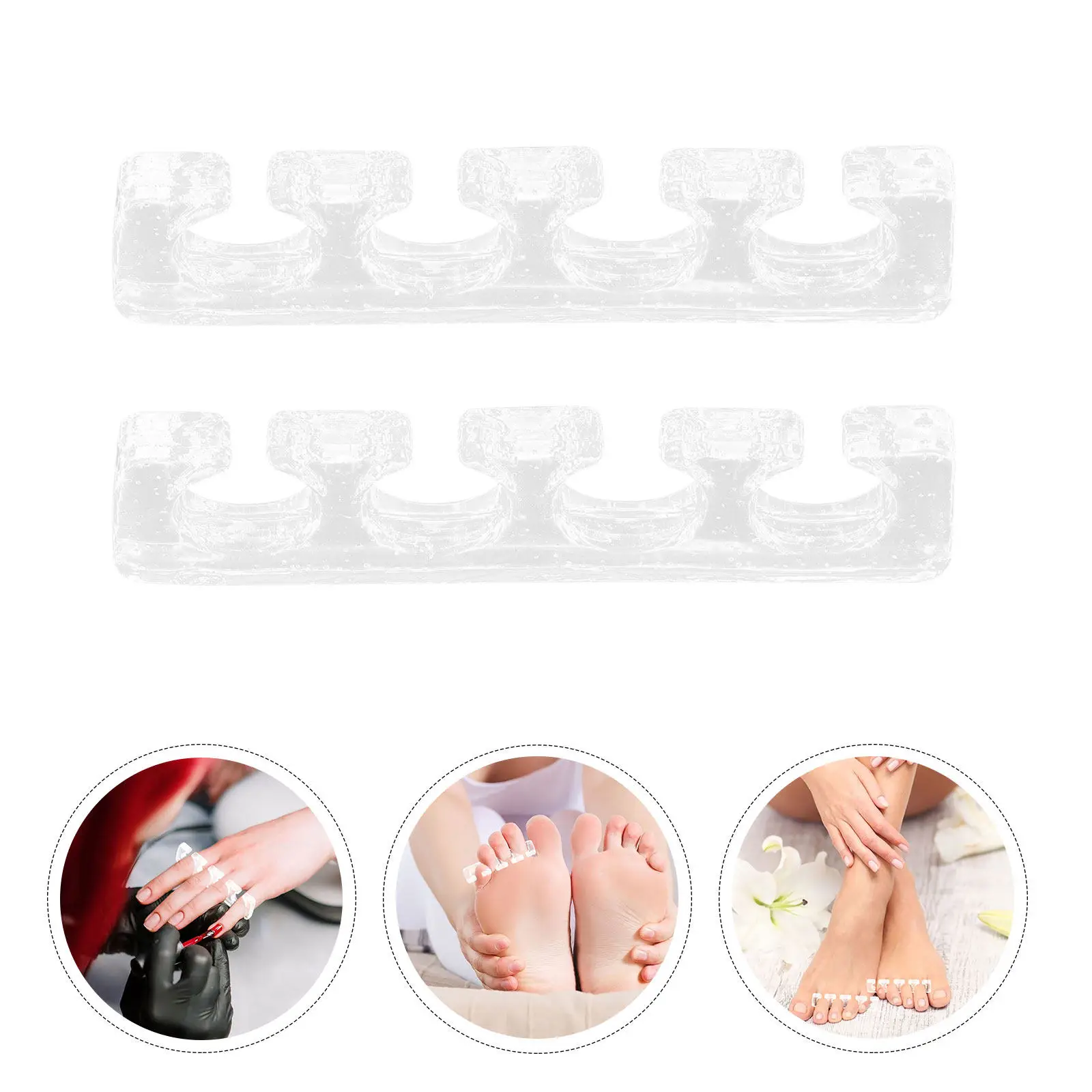 

2Pcs Toe Separators Silicone Feet Pedicure Separators Nail Art Dividers for Women Foot Toe Divider Tools Nail Art Tools