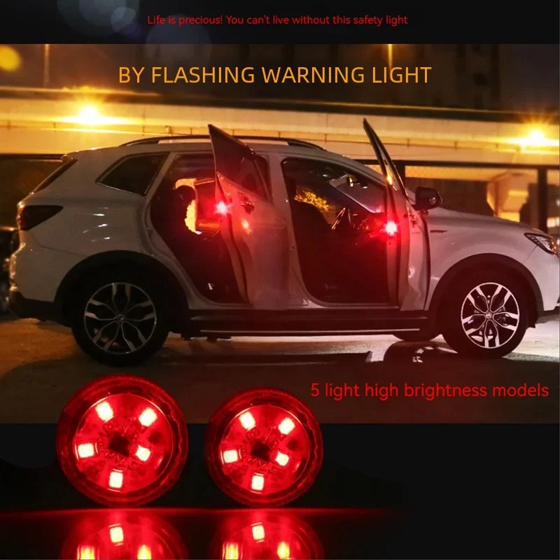 Meikasi spot 5LED door anti-collision flash warning light modified safety anti-collision anti-rear-end light door light