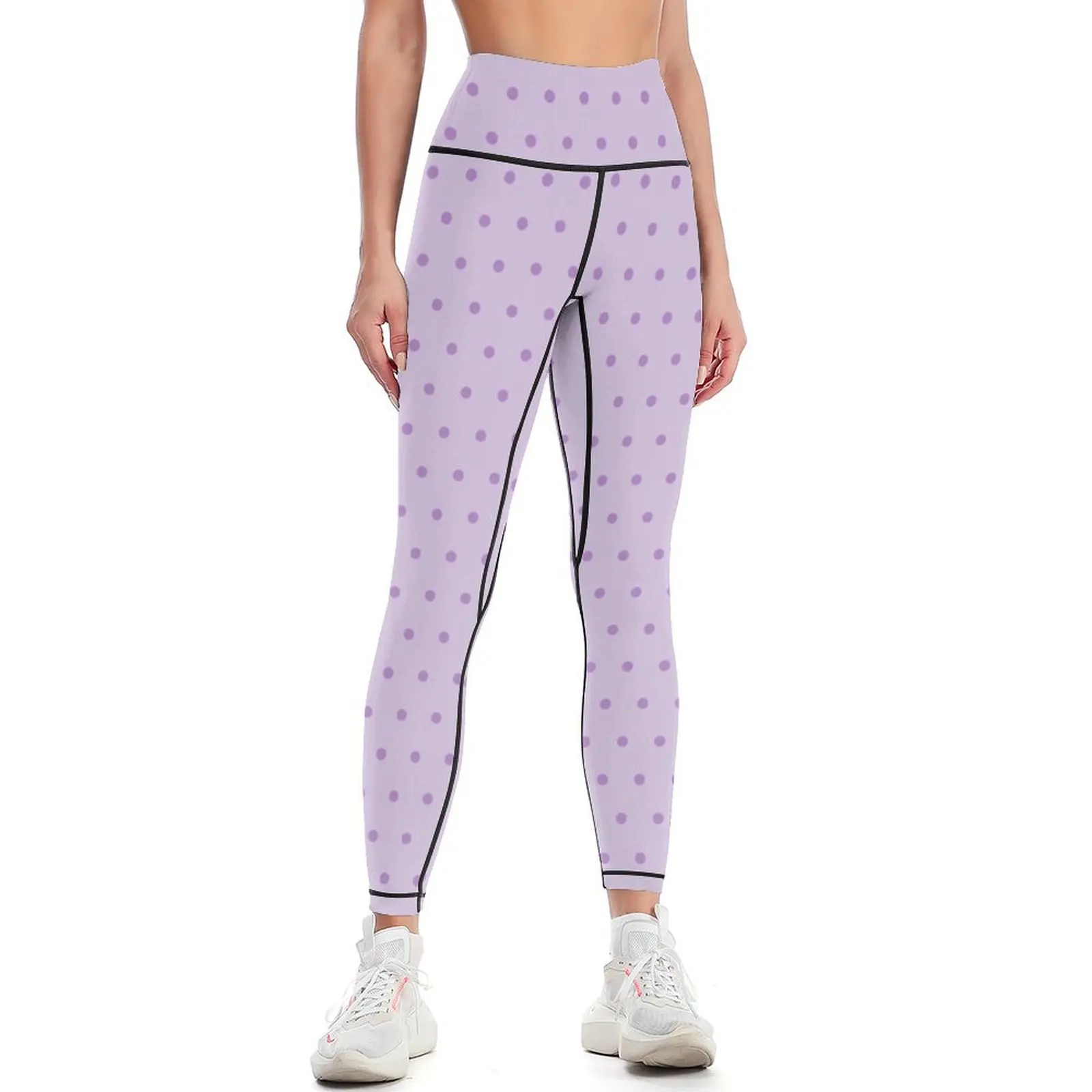 Light Lavender with Mauve Dots Leggings gym womans gym's sportswear Sweatpants Womens Leggings