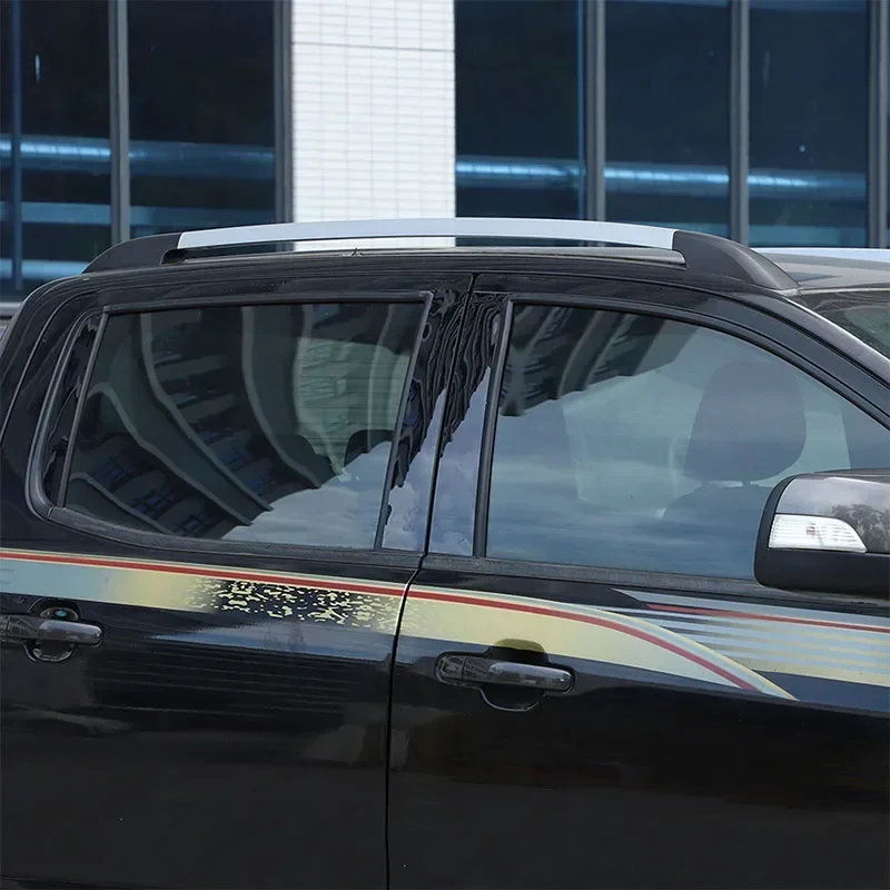For Ford Ranger Wildtrak T7 T8 2015-2021 PC Black Car Window Center Pillar Decoration Stickers Car Accessories