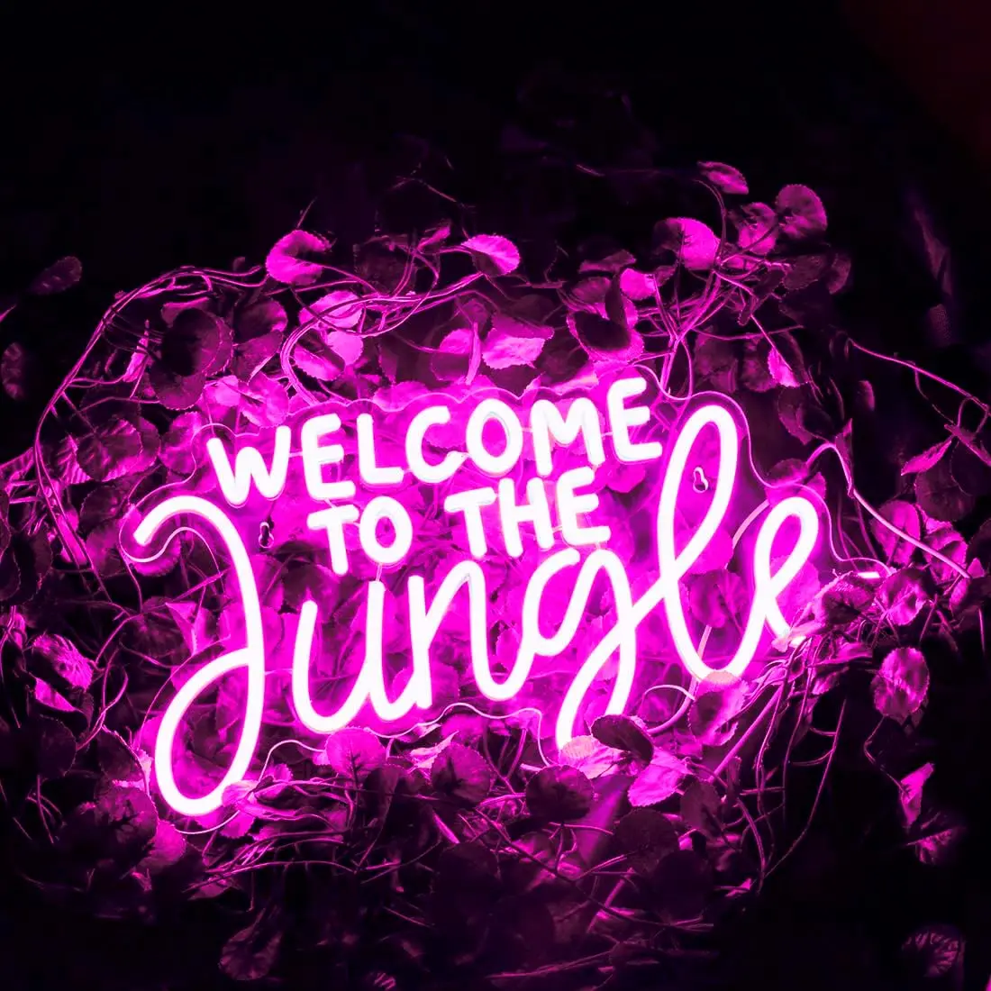 Welcome to the Jungle Neon Sign USB Dimmable LED Neon Light for Safari Jungle Themed Birthday Party Baby Shower Background Gift