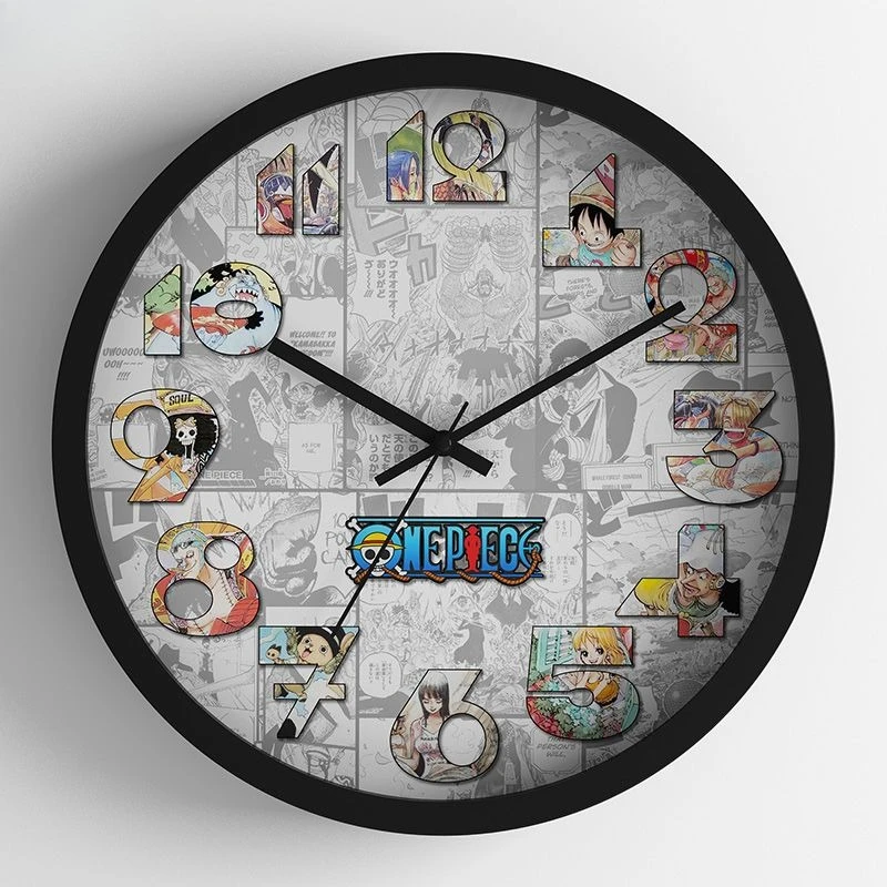 

One Piece Kawaii Animation Peripheral Luffy Chopper Zoro Wall Clock Children's Room Living Room Decoration Clock Wall Watch Gift
