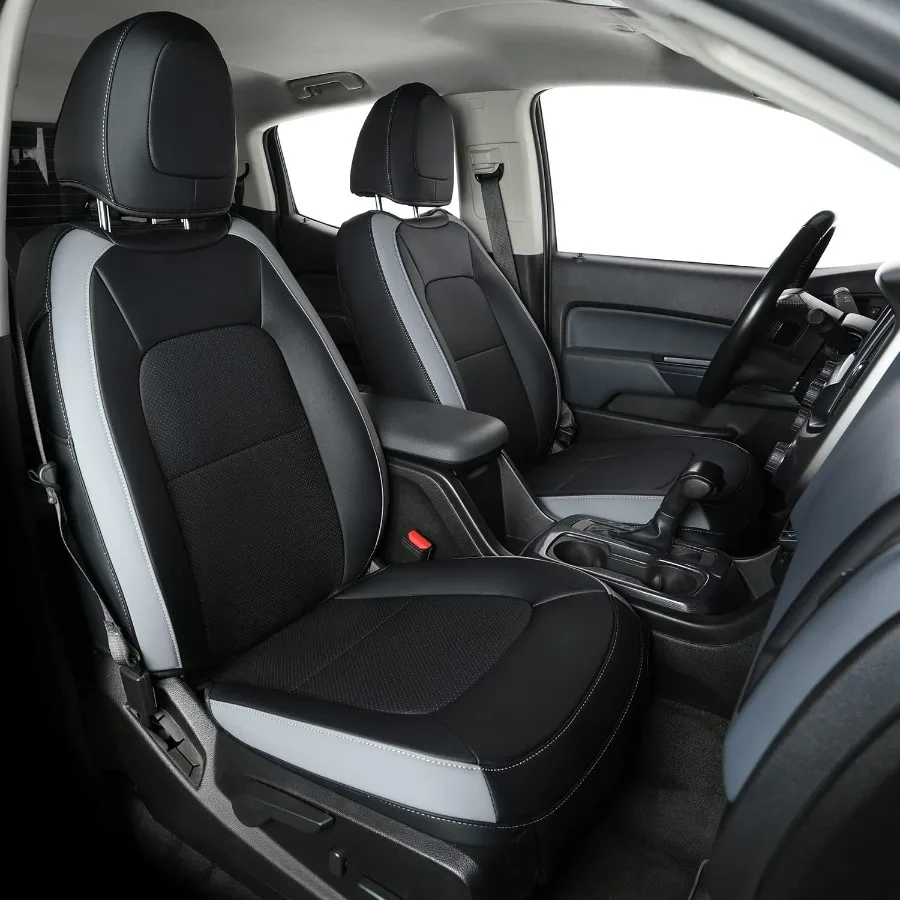 

Chevy Colorado and GMC Canyon Seat Covers fit for 2015-2022 Colorado and Canyon Crew Cab Z71 LT ZR2 Work Truck with Faux Leather