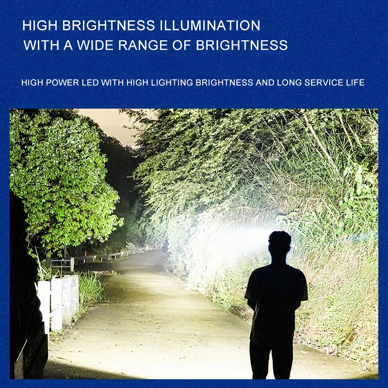 USB Rechargeable LED Sensor Headlamp Portable Strong Light Headlight Head Mounted Outdoor Camping Fishing Head Lamp Flashlight