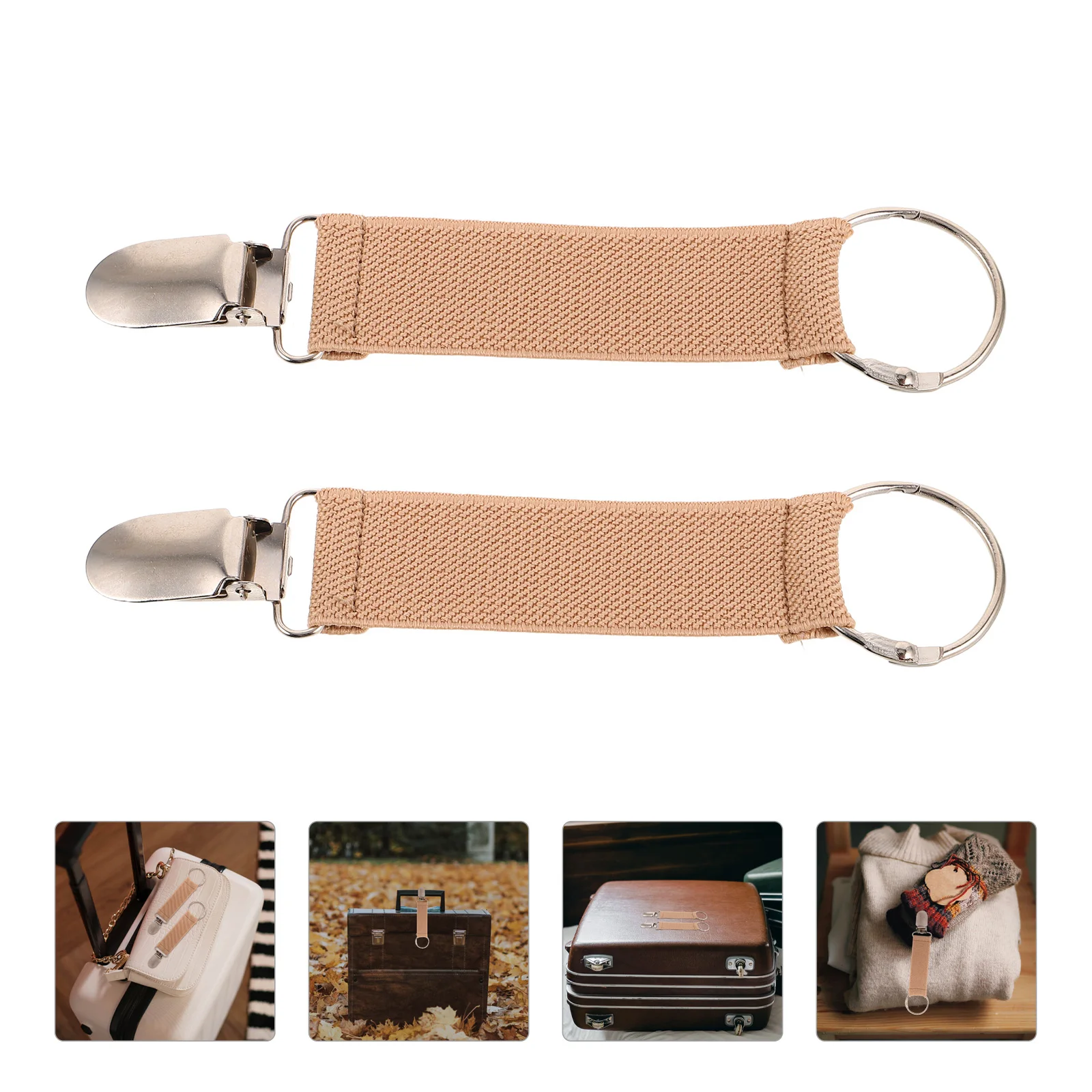 2pcs Travel Hat Clip Work Bag Clips Outdoor Zinc Alloy Glove Holder Vest Cotton Elastic Adjustable Lightweight Durable Polyester