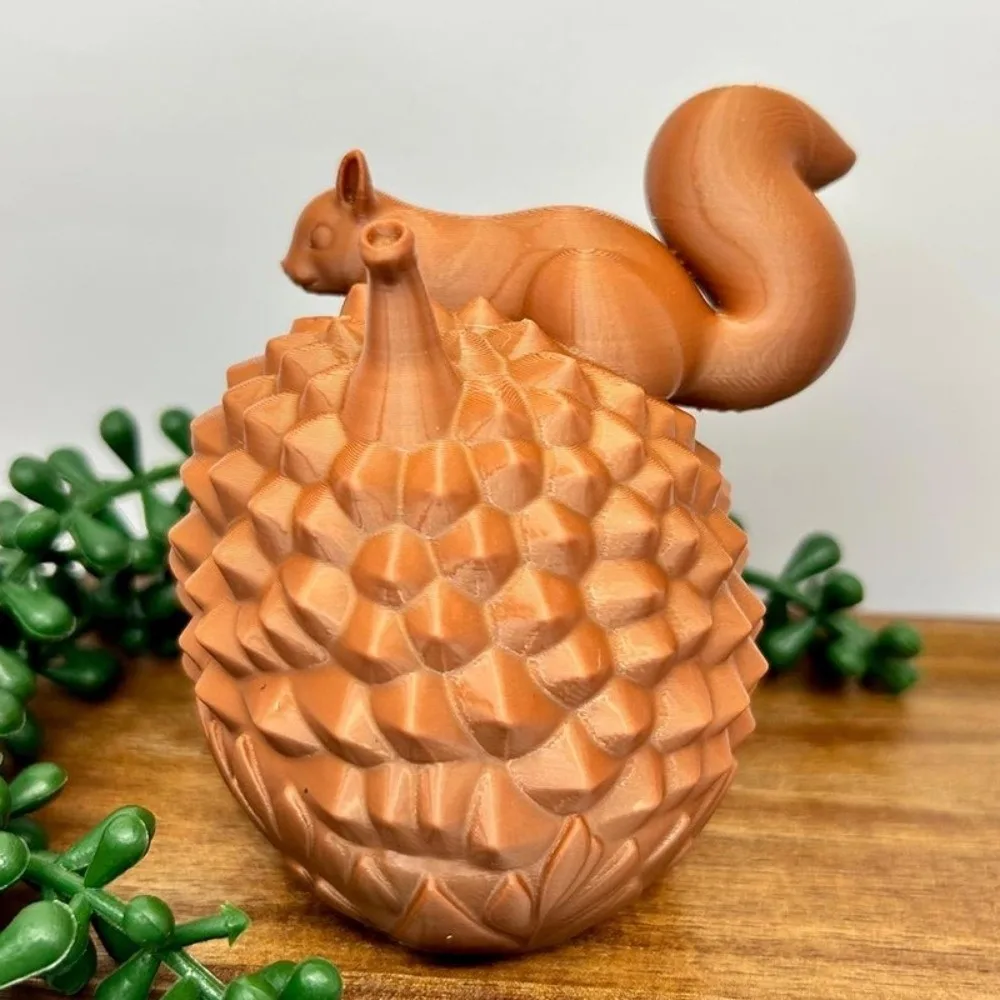 

PLA Squirrel Jewelry Storage Box Portable 3D Printing Ring Organizer Creative Large Capacity Jewelry Container Desk Ornament