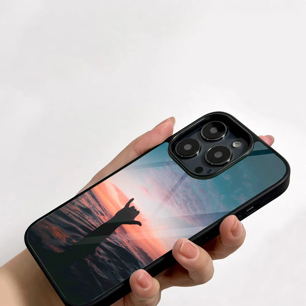 Surfer Surf Hang Loose Phone Case For IPhone 11 12 13 14 15 16 Plus Pro Max Mirror Acrylic PC TPU Cover