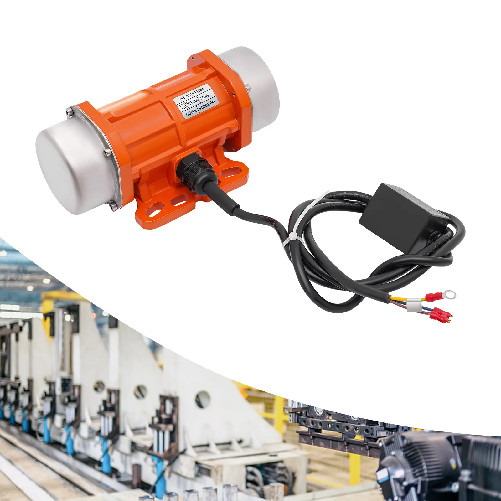 100W Industrial Electric Vibration Motor 3600rpm AC Vibrator Single Phase Vibrating Motor