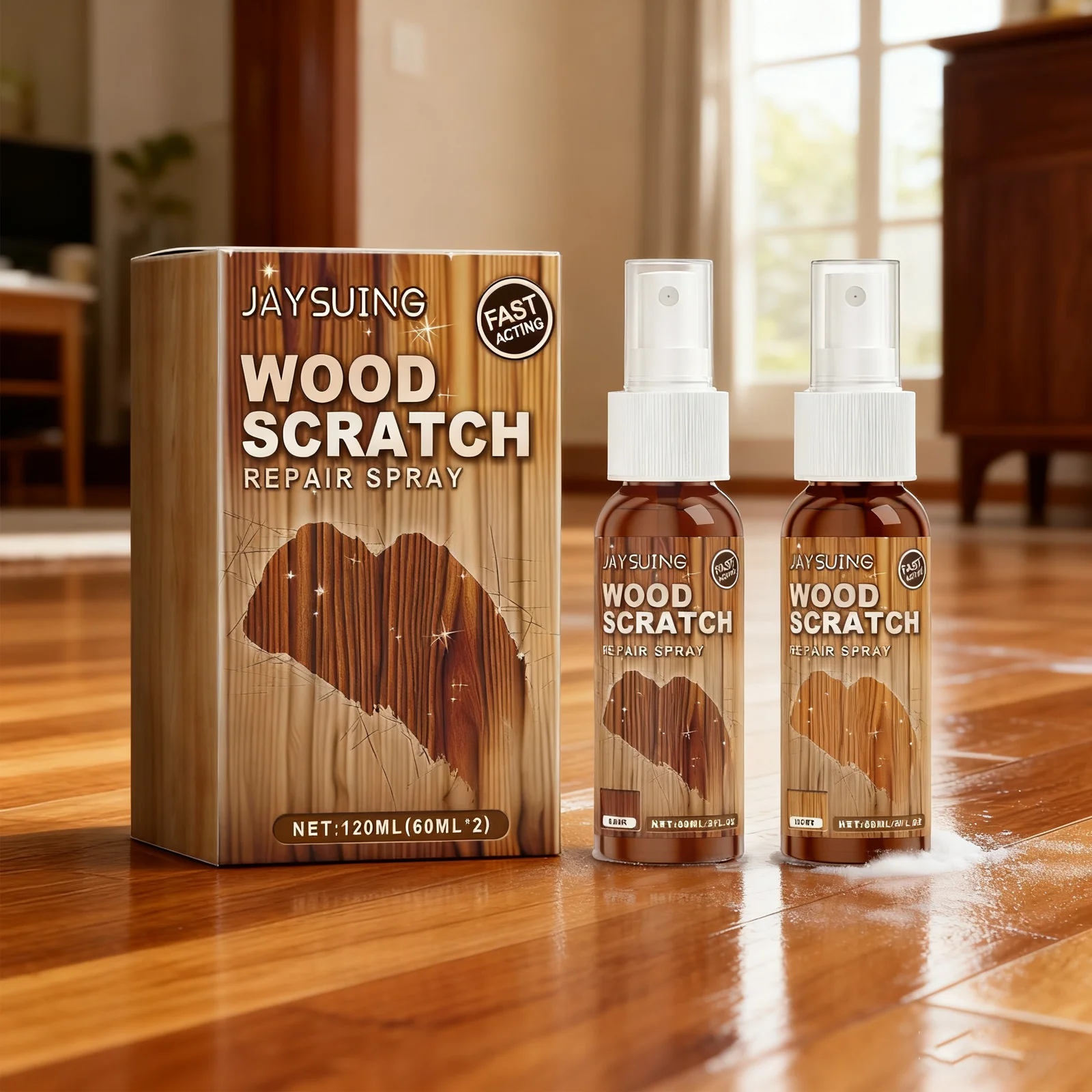 Holzboden-Reparatur-Set, DIY-Kratzer, Lückenfüller, Wachsen, Polierwerkzeug, Renovieren von Flüssigkeit für Laminat, Hartholz, Bambusböden