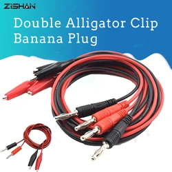 ZIShan Wholesale 1 pz 1 metro cavo rosso e nero clip a coccodrillo ponticello cavi di prova filo spina a Banana per Test multimetro