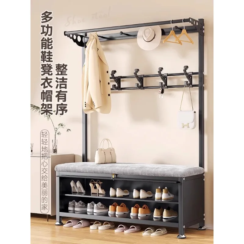 

Coat rack floor-to-ceiling foyer bedroom door shoe changing stool simple modern shoe rack hanger integrated simple drying rack