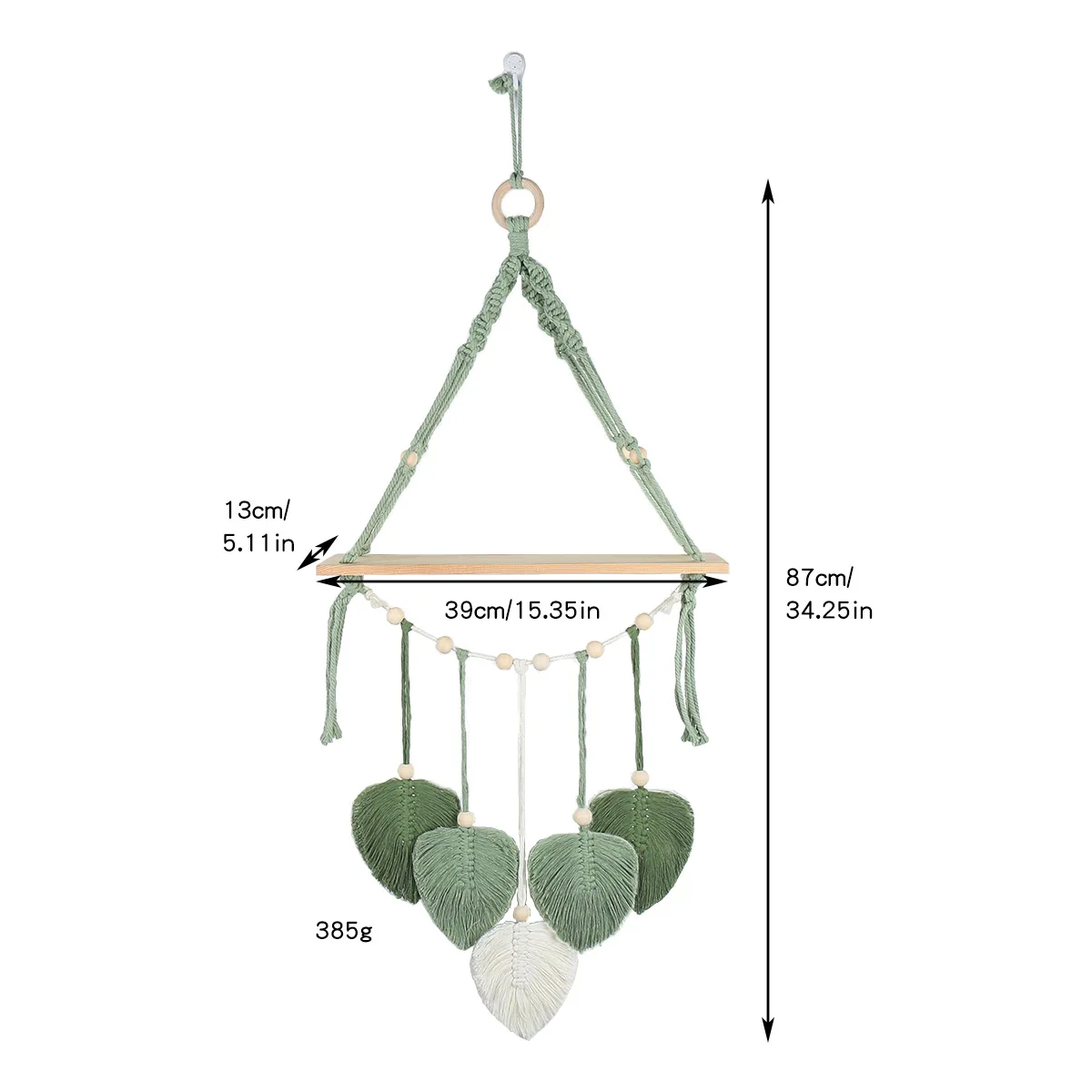 

1/2/3Layer Handwoven Leaf Tapestry Shelf Room Wall Decor Partition Storage Rack