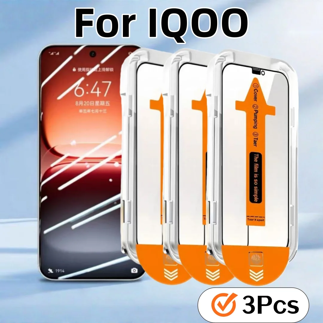 Geeignet für IQOO-Serie: 3er-Pack hochauflösende Displayschutzfolien aus gehärtetem Glas für Mobiltelefone
