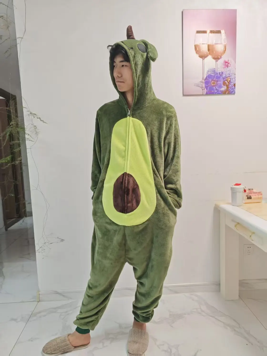 Mono de aguacate para adultos, pijamas de Halloween, pijama de dibujos animados, disfraces de Cosplay de Kigurumi, ropa de dormir de frutas, pijama masculino