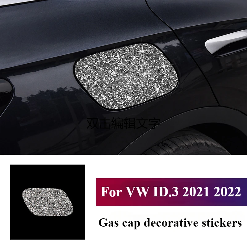 For Volkswagen VW ID3 ID.3 2021 2022 Car Gas Cap Decorative Sticker Trim Bling Diamond Sticker Car Accessories