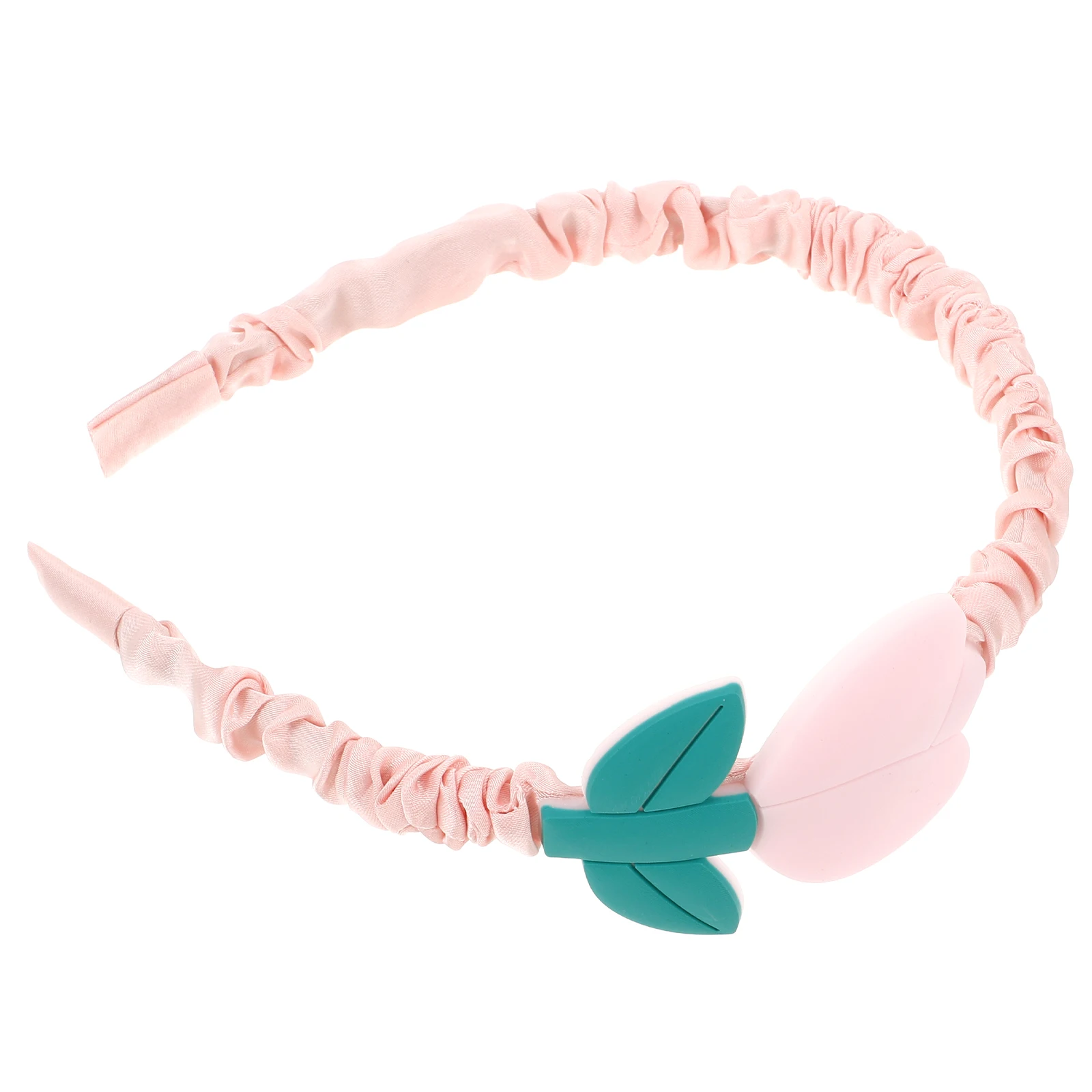 

Pink Tulip Flower Headband For Girls Soft Wide Hair Band Baby Girl Floral Accessories Kids Party Halloween Decor Macaroon