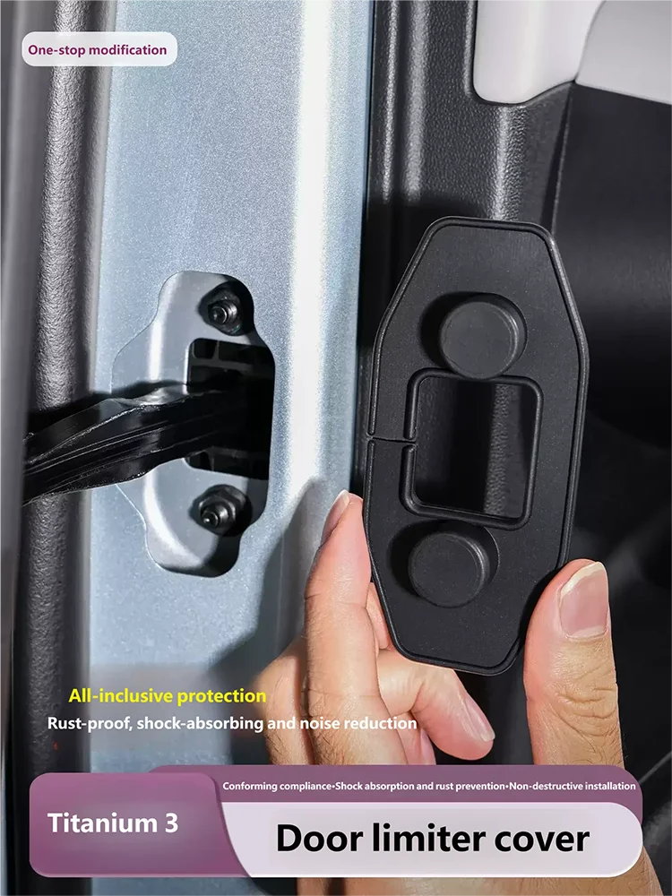 For BYD Leopard 3 Titanium 3 2025 2026 Door Limiter Silicone Sleeve Silent Shock Absorber Pad Door Lock Protection Cover