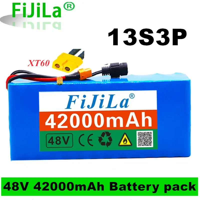 

48V Lithium-ionen Batterie 42Ah 1000W 13S3P Akku Für 54.6VE-bike Elektro Fahrrad Roller Mit BMS with XT60 Plug