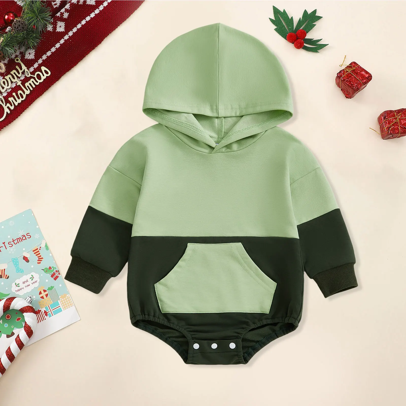 

Baby Boy Easter Clothes Boys Hooded Pullover Romper Comfortable Soft And Fashionable Color Blocked Pullover Boy Dress Bodysuit