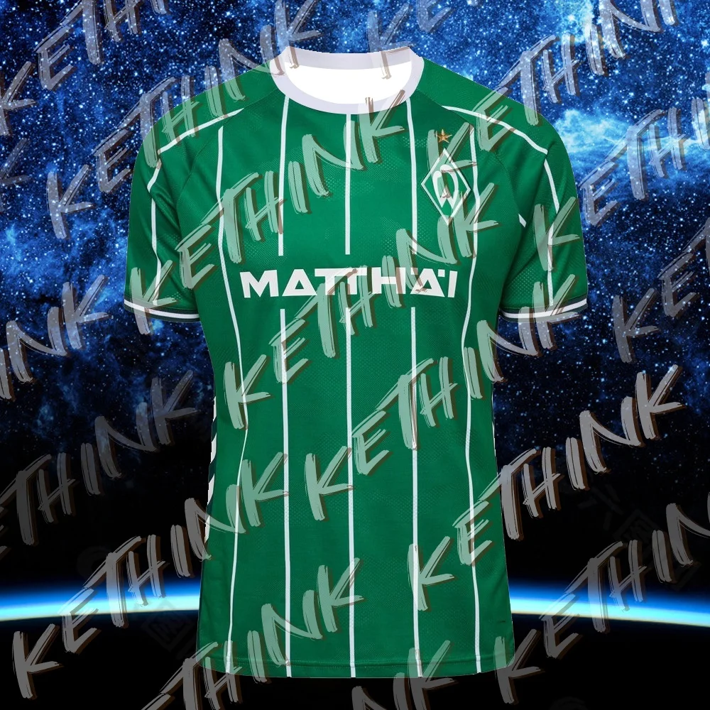 25-26 رجل Werder Bremen المنزل قميص كرة القدم الصيف ملابس رياضية المتضخم التدريب كرة القدم موحدة كول تنفس جيرسي المحملة