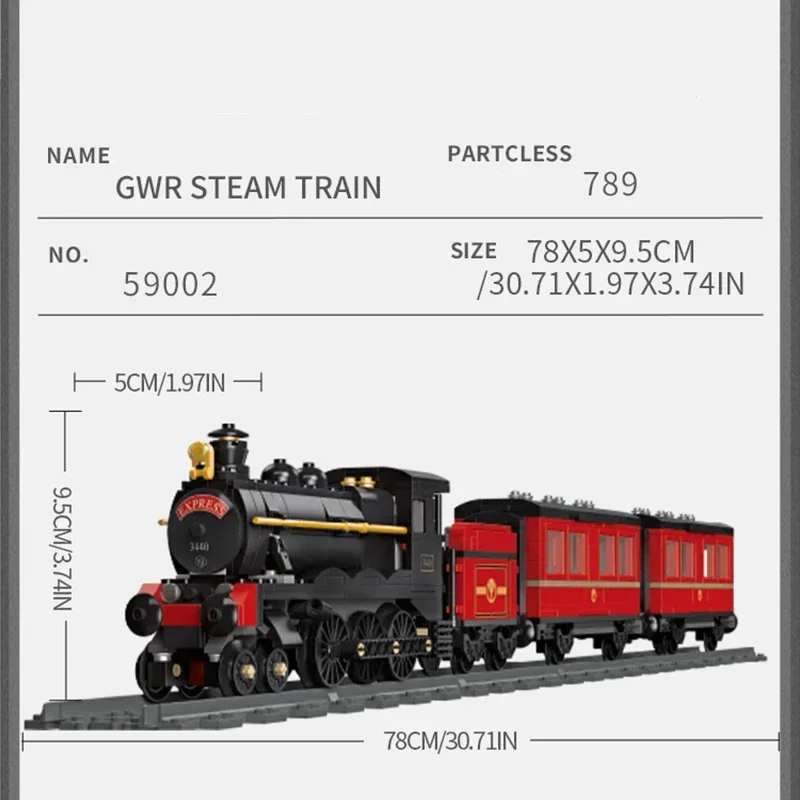 789PCS Treno A Vapore Città Treno Pesante Trasporto Binari Assemblare Modello Mattoni Giocattoli Decorazione Desktop Creativa Giocattoli Per Bambini Regali Di Compleanno