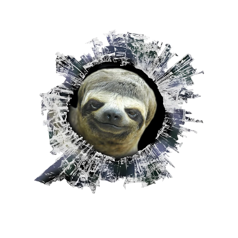 

DK454# Car Stickers for Sloth Window Hidden in Holes, Waterproof Irregularly Shaped Car Decoration Decals