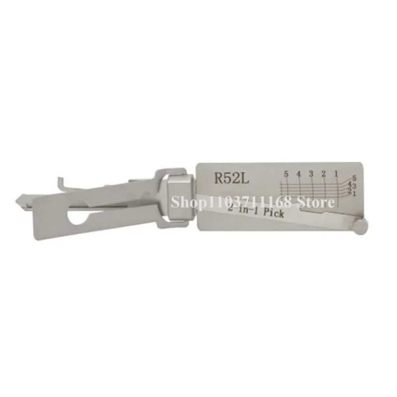 1/2 قطعة سلسلة مفاتيح اختيار الأقفال مفتاح رئيسي Lishi R52L (مطول) 2 في 1 اختيار وفك التشفير لعلامة فيليب الطويلة من الأقفال