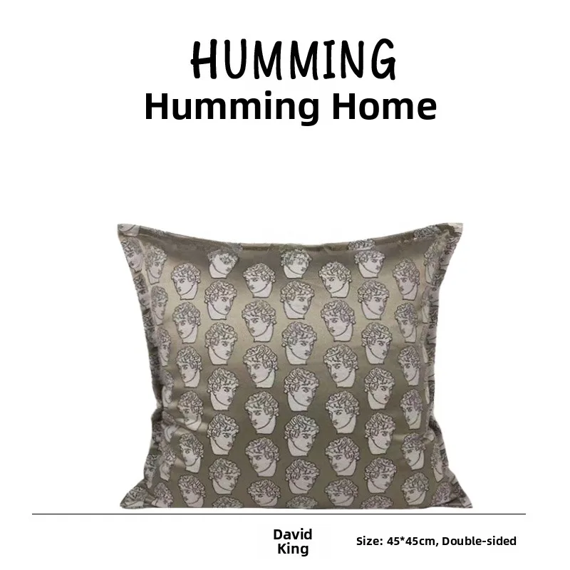 

David King Hummingbird Modern Luxury Sample Room Pillow Cover Sofa Cuion High Precision Floral Embroidery Square Polyester ...