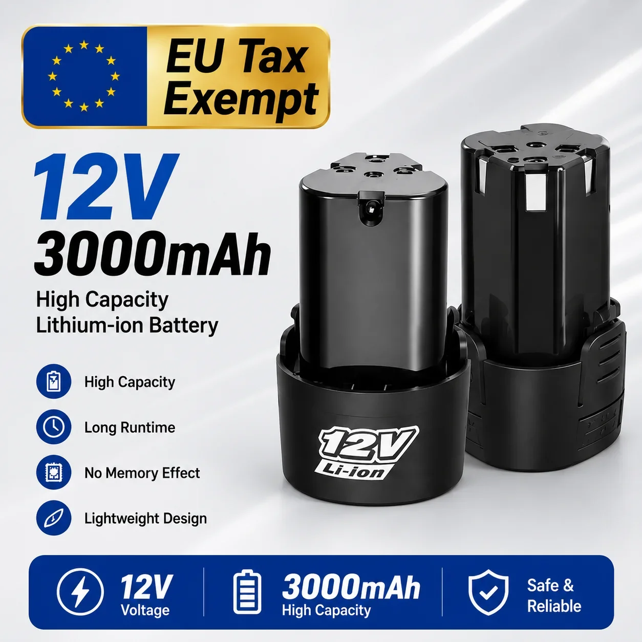 Batteria universale ricaricabile agli ioni di litio, 12V, 3000mAh, batteria di ricambio per trapano elettrico, avvitatore, mini smerigliatrice angolare e altri utensili elettrici.