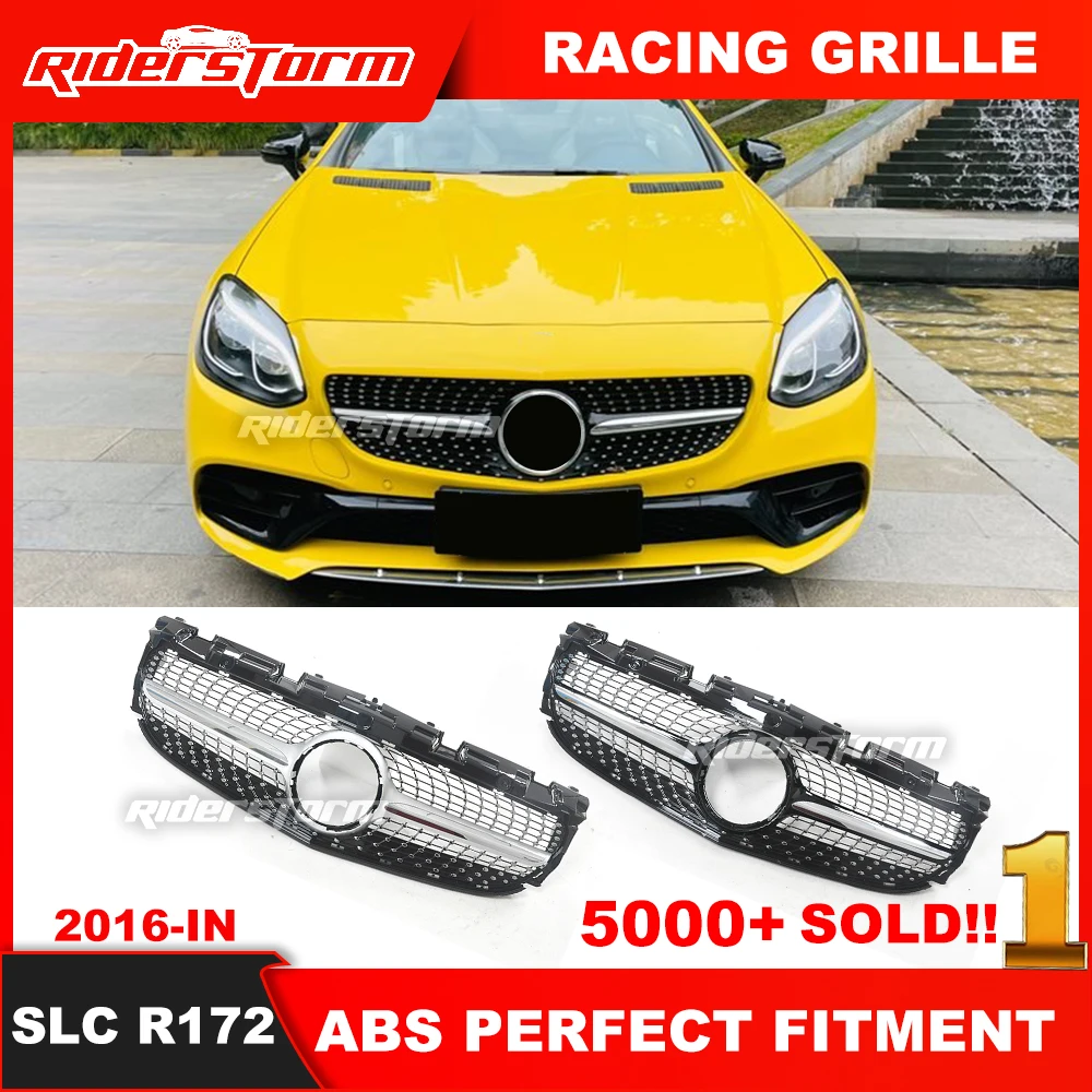 2016y+ SLC Class R172 Front Bumper Grille for mercede SLC Class R172 Grille SLC260 SLC300 Front Bumper mesh For R172 GT Grid