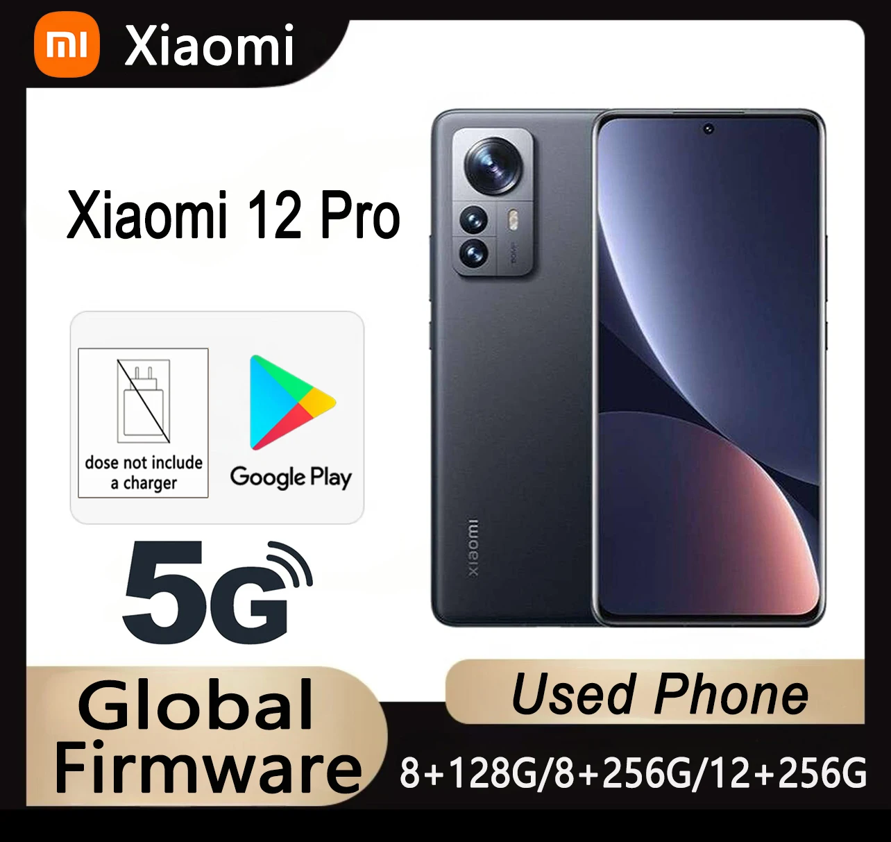 Global Firmware Xiaomi 12pro 5G Version Smartphone 120W Snapdragon 8Gen1 50MP 3200x1440px 6.73