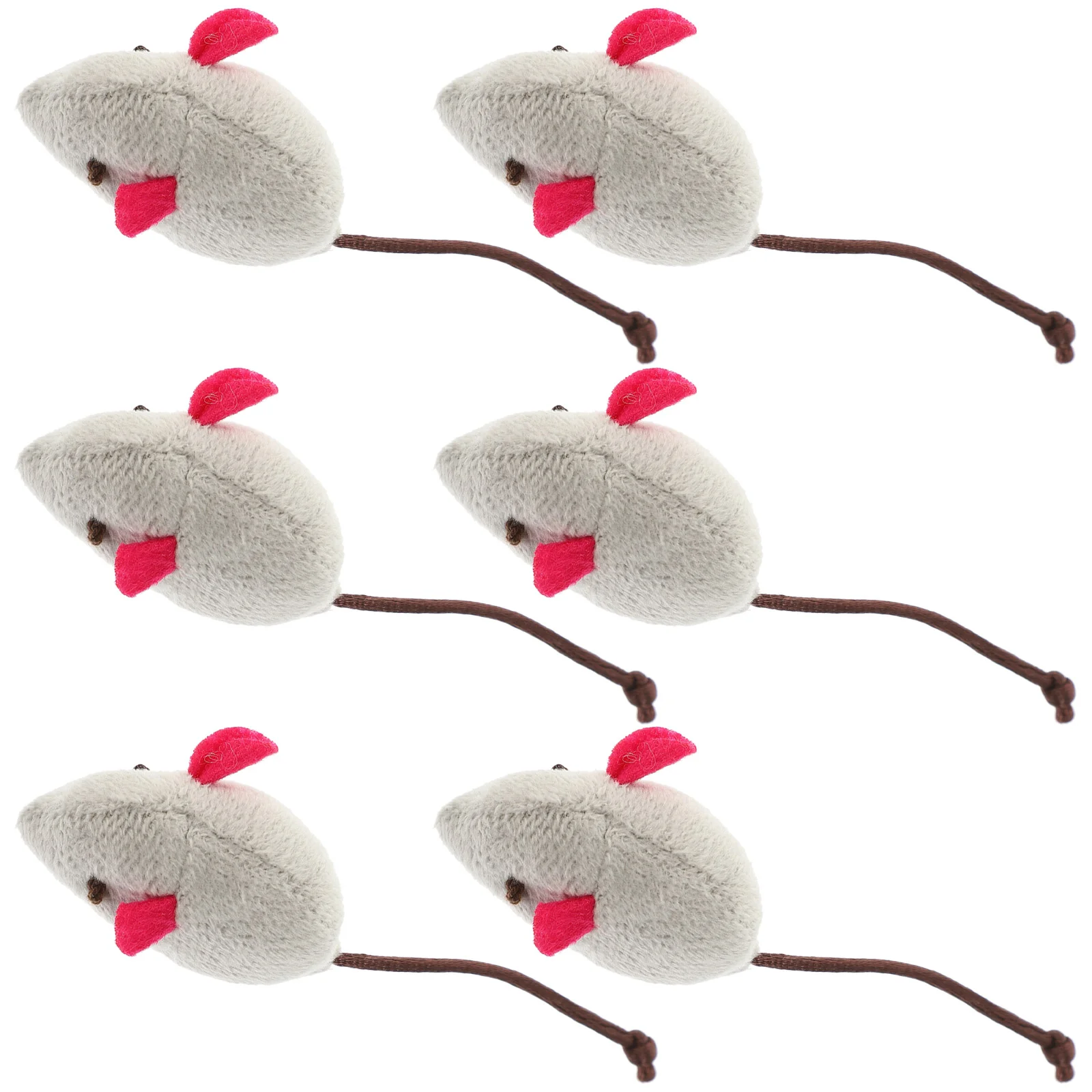 6 Pcs Funny Cat Walking Interactive Mouse Soft Plush 6pcs ( Red) Catnip Figure Chew For Cats Mice Shape Kitten