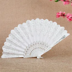 Folding Retro Pattern Hand Fan Single Flower Folding Fan Chinese Dance Fan Wedding Party Plastic Supplies Handheld For Women