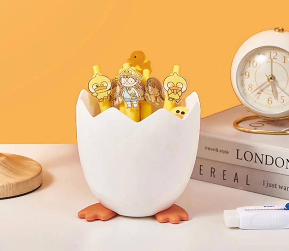 Cartoon Pen Holder Multifunctional Cosmetic Makeup Brush Storage Tube Desktop Stationery Organizer Children'S Pencil Pot 2024