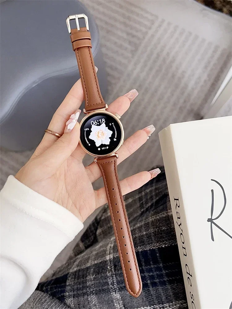 Тонкий кожаный ремешок для часов Samsung Galaxy 6/7/FE/5Pro/4 Classic/Xiaomi watchS4, браслет 20/22 мм, ремешок Redmi Watch 5 Active/Lite