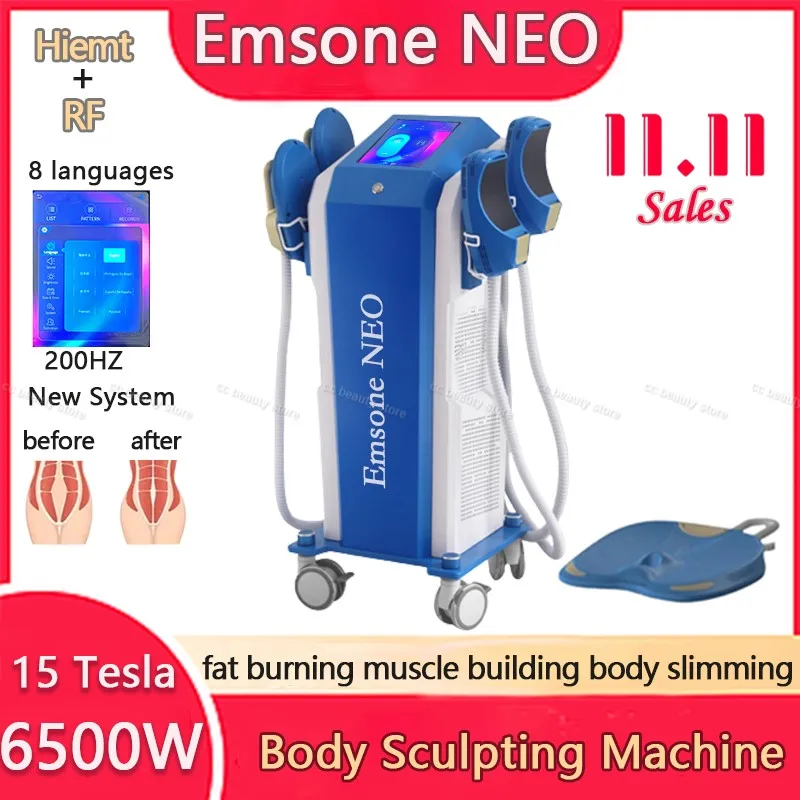 

ems body sculpt machine Fat Burning 6500W Muscle Stimulation 15 Tesla Emsone NEO Hiemt RF Slimming Machine Electromagnetic Hiemt