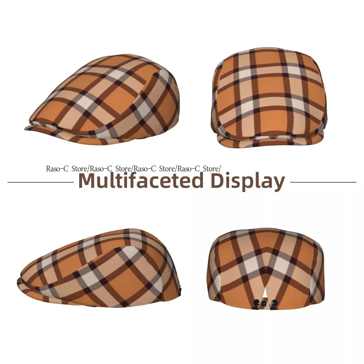 Tartan Check Plaid Men Women Newsboy Cap Classic Forward Hat Ivy Flat Cap Daily Hat