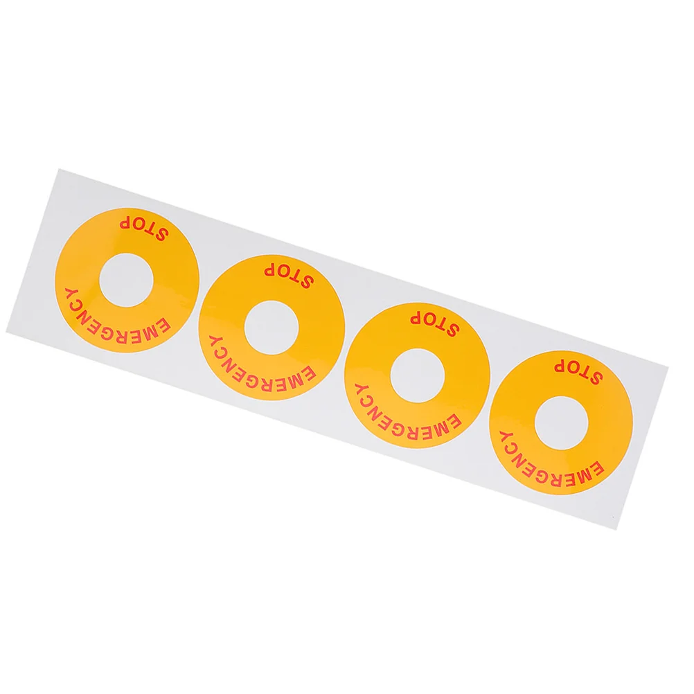 4 قطعة 1 ورقة ملصقات علامة توقف الطوارئ آلات متينة تحذير ملصق مائي لموقع البناء مصنع مكتب استخدام ملصق السلامة