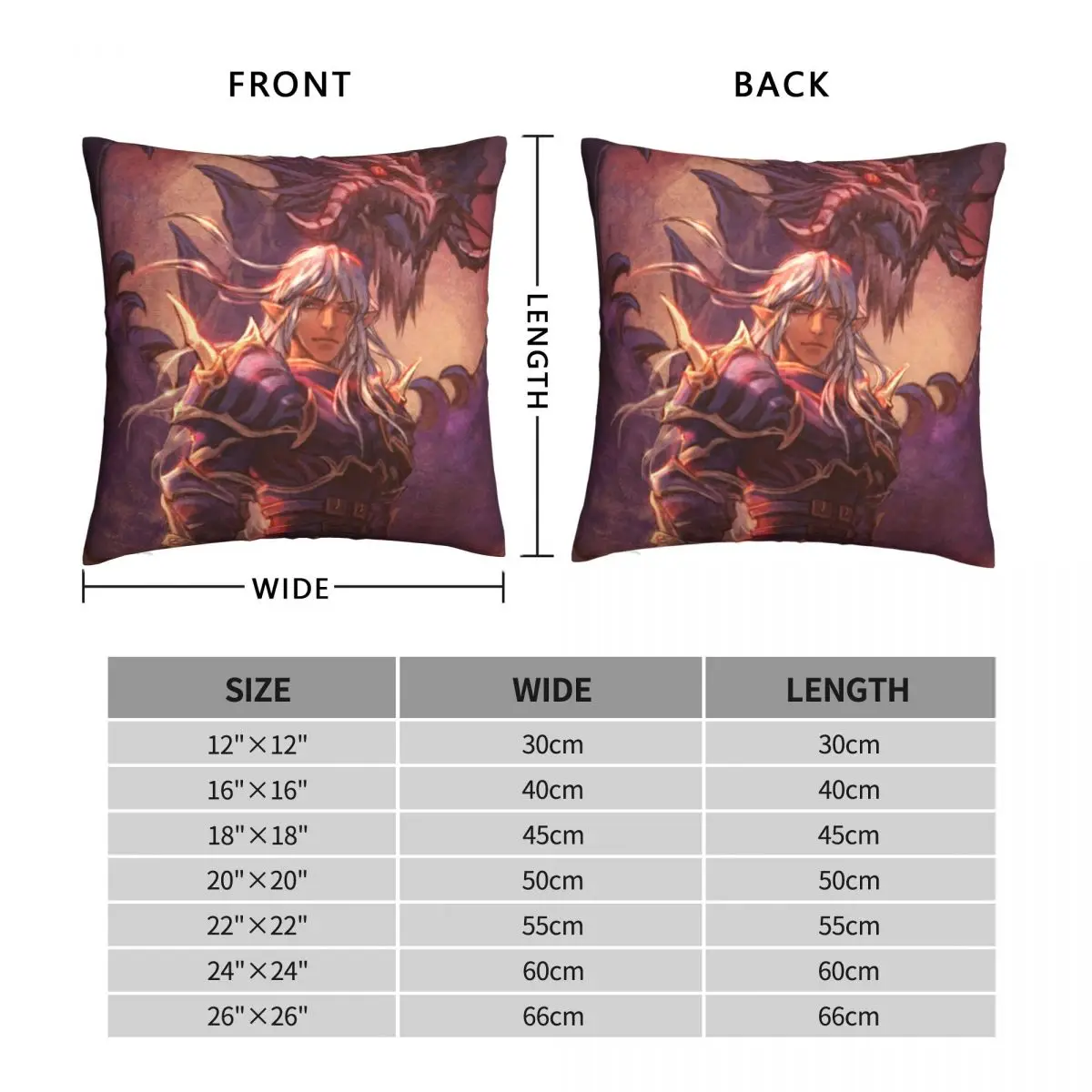 Estinien And Tiamat Square Pillowcase Polyester Linen Velvet Printed Zip Decor Throw Pillow Case Sofa Cushion Cover