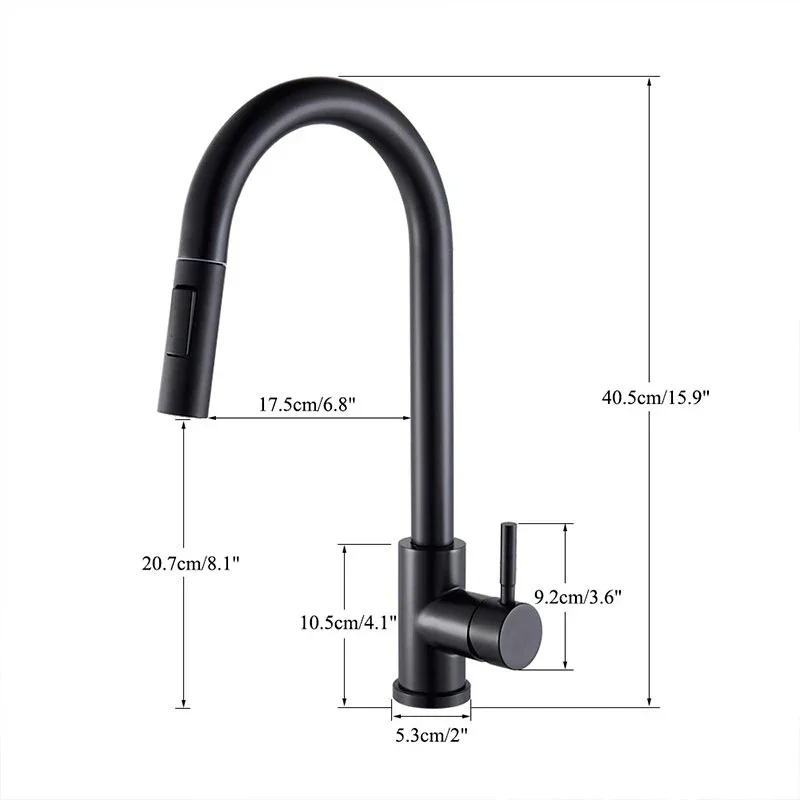 Smart Touch Kitchen Faucet Brushed Gold Pull Out Spray Black Sensor Faucets 360 Rotation Crane Hot Cold Water Sensor Mixer Taps