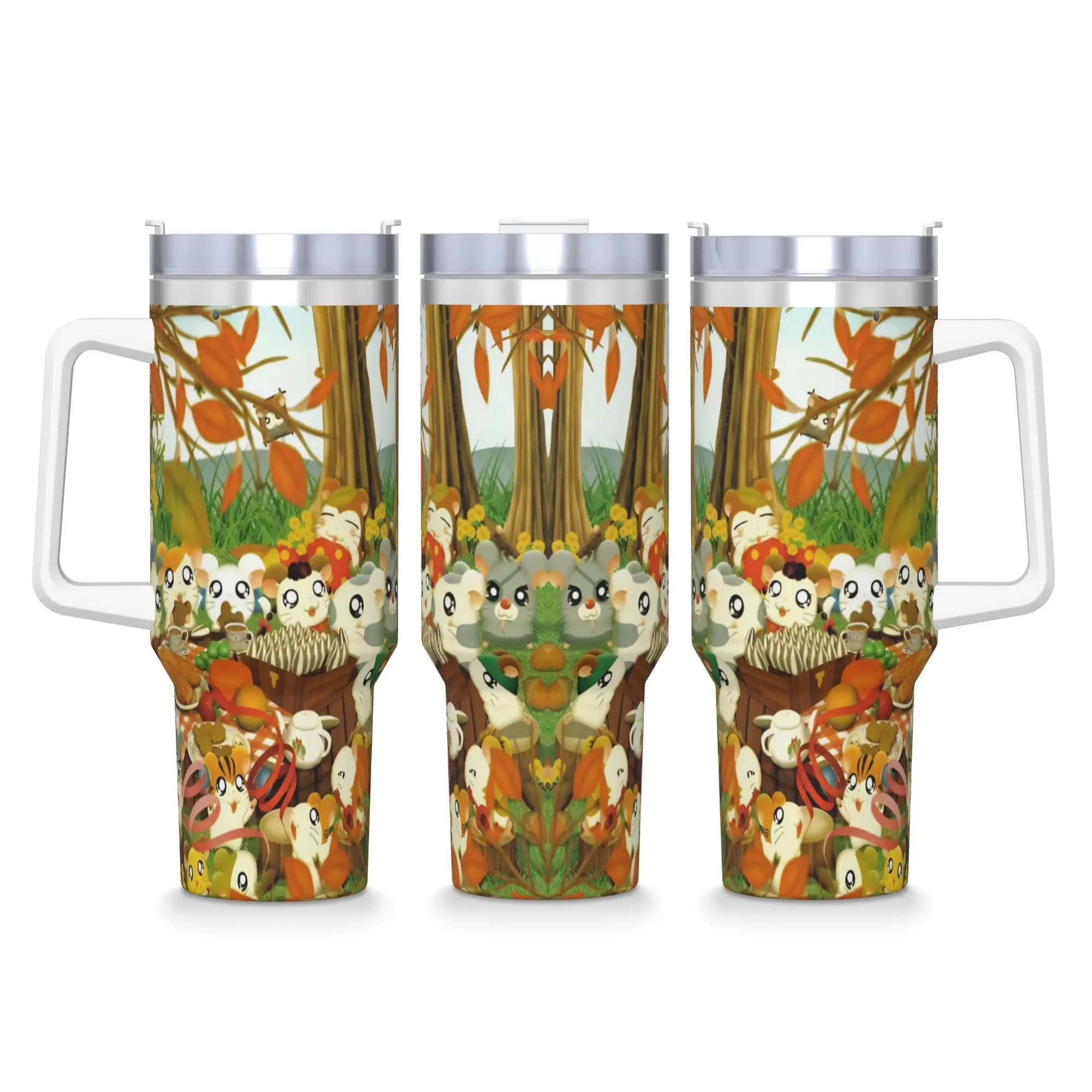 Cute Hamtaro  Tumbler  Cold and Hot Water Bottle Portable Stainless Steel Coffee Mug Graphic Camping Mugs Cup