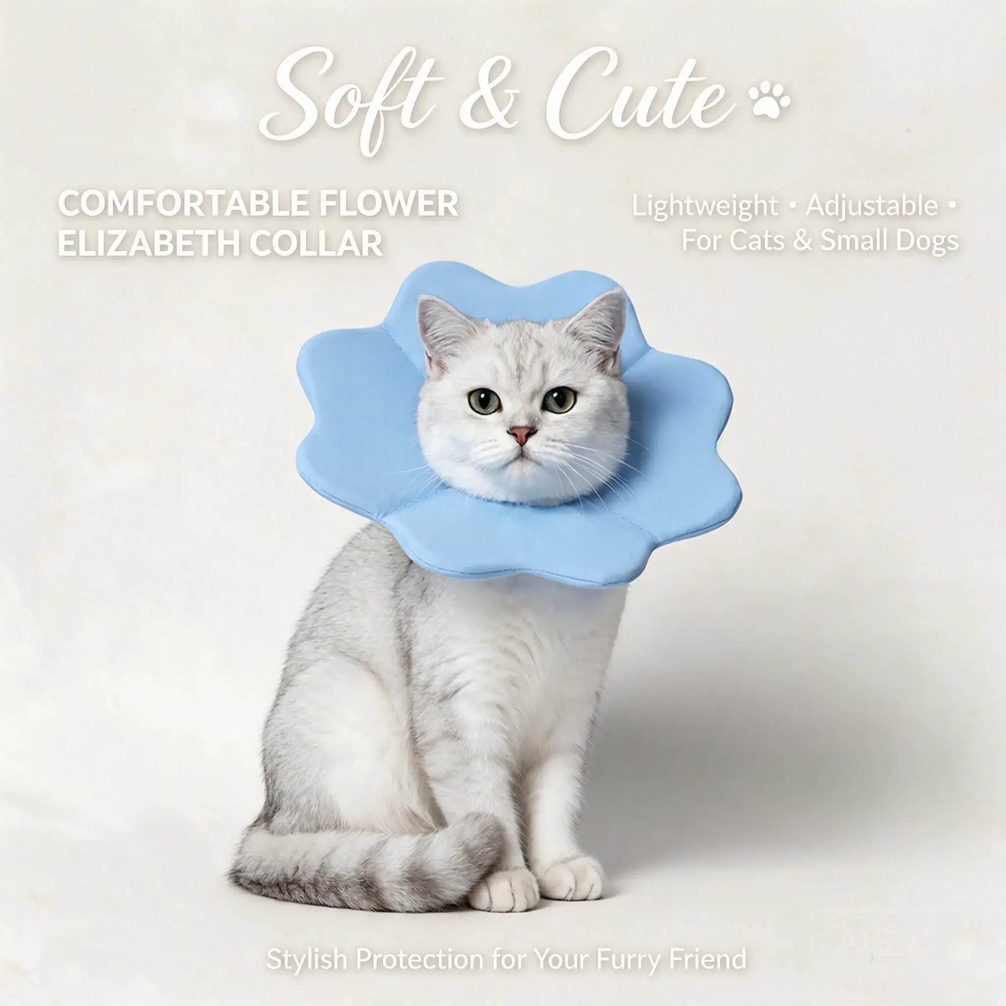 Flower Shaped Cat Recovery Collar Soft Anti Lick Elizabethan Cone For Cats Post Surgery Protective Collar S M L Blue Pink Purple