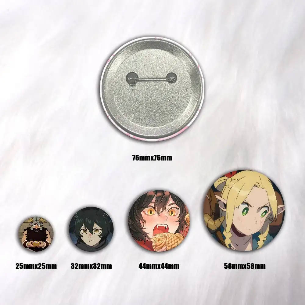 A-Delicious In Dungeon Anime Cartoon Round Brooches On Backpack Jacket Acrylic Button Pins Collection Gifts