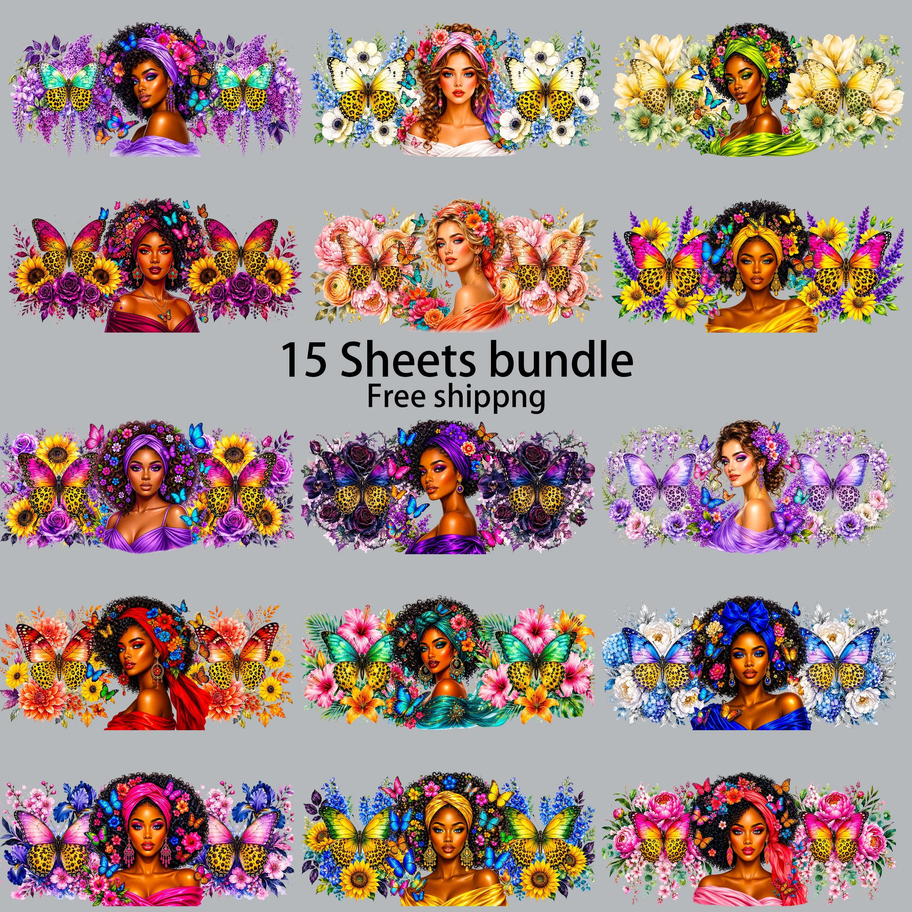 15pcs Fashion Girls Power 16oz UV DTF Sticker Waterproof Party DIY Decals 3D transfers uvdtf tumbler stickers uv dtf cup wrap