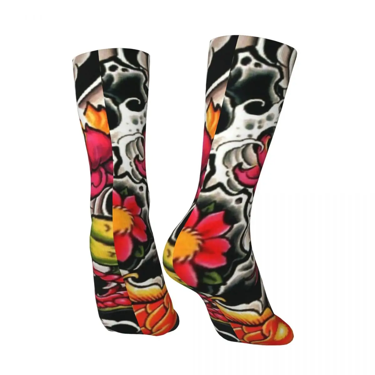 Funny Crazy Compression Sock for Men Snack Hip Hop Harajuku Tatto Happy Quality Pattern Printed Boys Crew Sock Novelty Gift