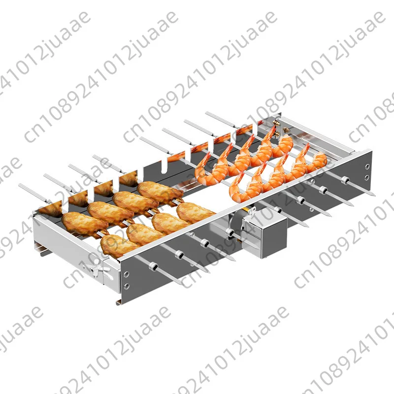 Commercial Stainless Steel Grill Skewers Full-automatic Barbecue Rotate Machine Width Adjustable Hot Dog Roller