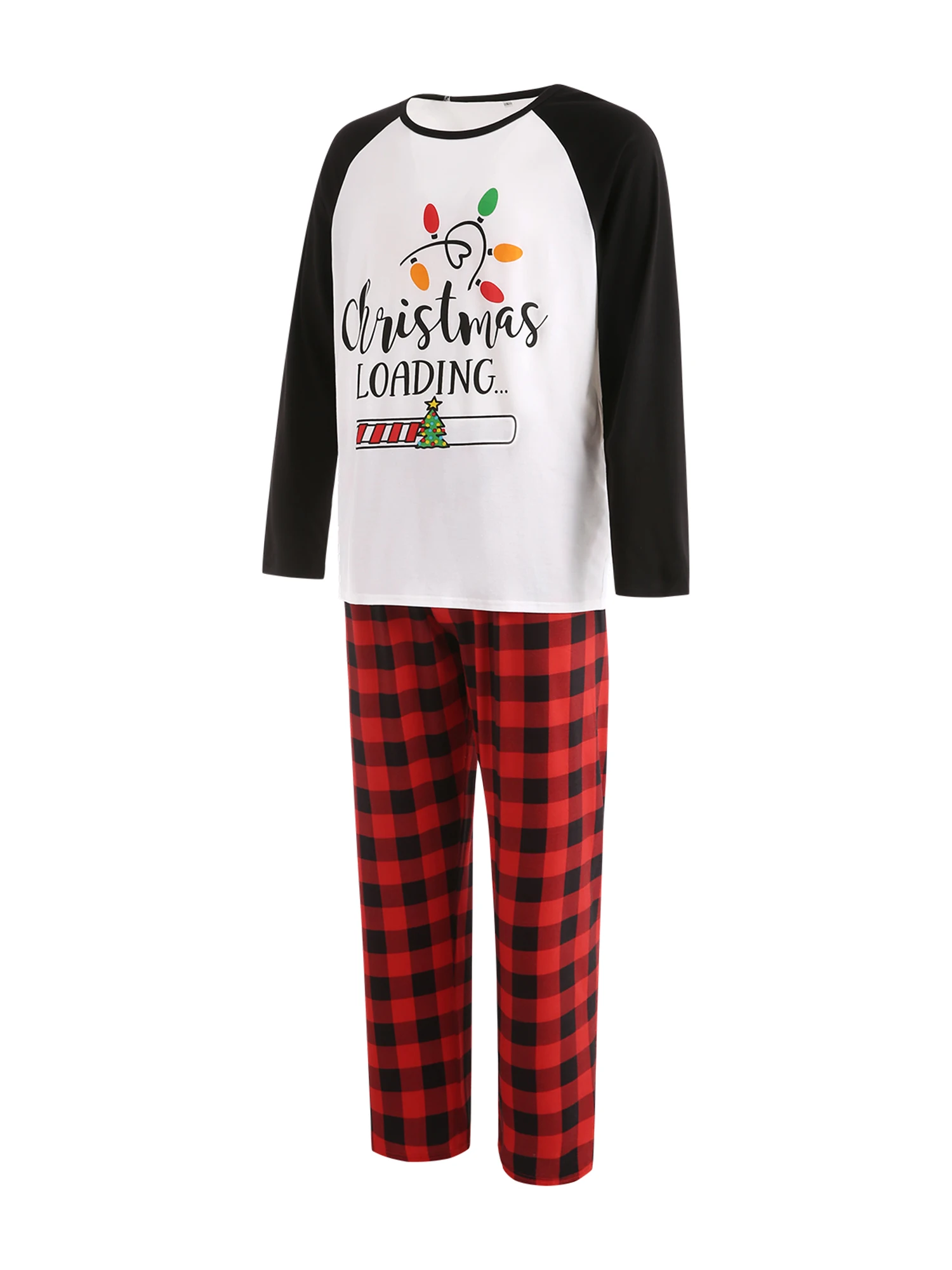 Festive Holiday Matching Pajamas Set Vibrant Christmas Lights Design on Cozy Long Sleeve Tops and Pants for the Whole Family